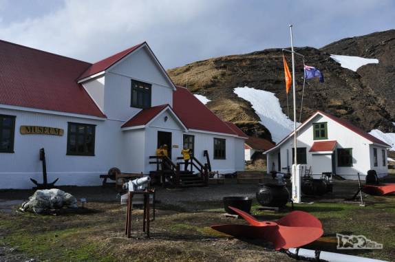 O museu e o correio de Grytviken, na Geórgia do Sul